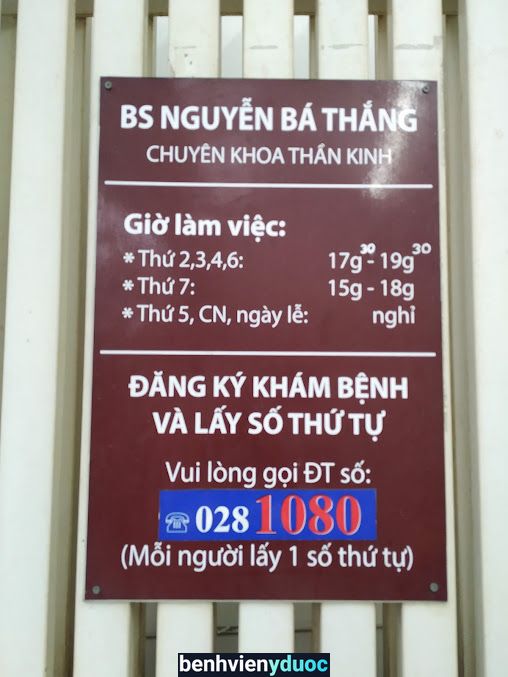 Bác sĩ Nguyễn Bá Thắng Chuyên khoa thần kinh Tân Bình Hồ Chí Minh