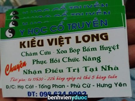 Châm cứu bấm huyệt Kiều Việt Long Phù Cừ Hưng Yên