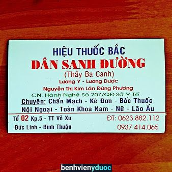 Hiệu thuốc bắc Dân Sanh Đường Đức Linh Bình Thuận