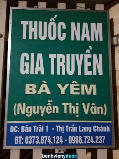 Nhà Thuốc Bà Yêm Lang Chánh Thanh Hóa