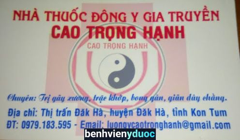 Nhà thuốc đông y gia truyền cao trọng hạnh Đắk Hà Kon Tum