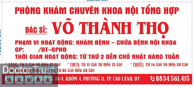 Phòng khám Bác sĩ Thọ Cao Lãnh Đồng Tháp