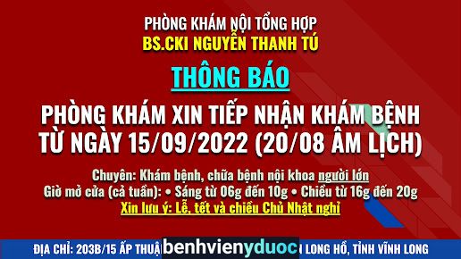 Phòng khám BS.CKI Nguyễn Thanh Tú Long Hồ Vĩnh Long