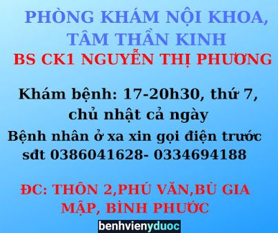 Phòng khám BS Phương thôn 2, Phú Văn, Bù Gia Mập, Bình Phước Bù Gia Mập Bình Phước