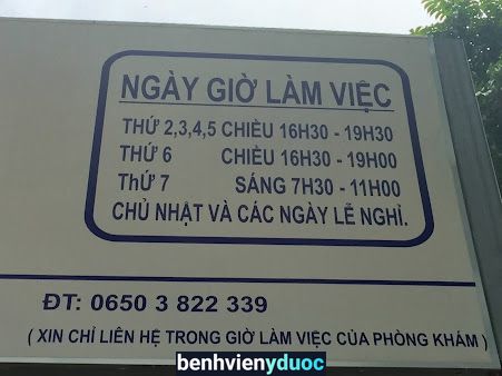 Phòng khám chuyên khoa Mắt- bác sĩ Huỳnh Thị Bạch Yến Thuận An Bình Dương