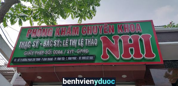 Phòng khám chuyên khoa Nhi - Thạc sỹ bác sỹ Lệ Thị Lệ Thảo Vĩnh Yên Vĩnh Phúc