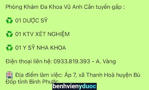 Phòng Khám Đa Khoa Vũ Anh Bù Đốp Bình Phước