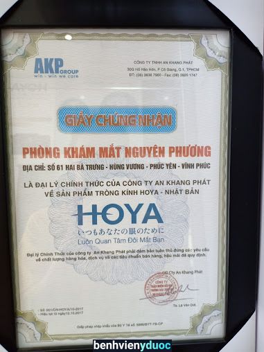 phòng khám mắt Nguyên Phương Phúc Yên Vĩnh Phúc