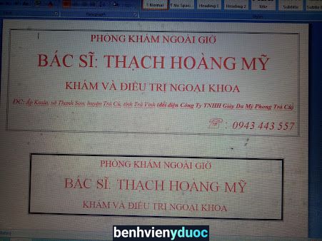 PHÒNG KHÁM NGOÀI GIỜ BÁC SĨ MỸ Trà Cú Trà Vinh