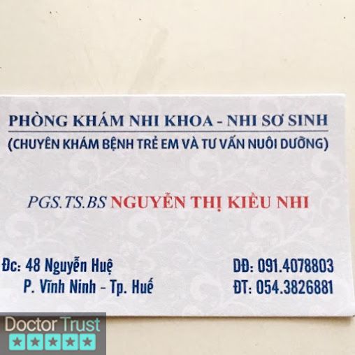 Phòng khám nhi khoa-nhi sơ sinh PGS.TS.BS Nguyễn Thị Kiểu Nhi Huế Thừa Thiên Huế