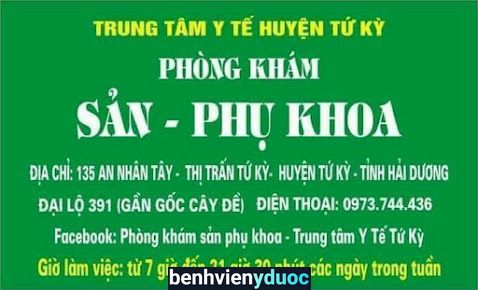 Phòng khám phụ khoa Duyên Đức. 0973744436 Tứ Kỳ Hải Dương