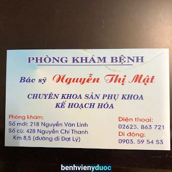 Phòng Khám Sản Phụ Khoa - Bs Nguyễn Thị Mật Buôn Ma Thuột Đắk Lắk