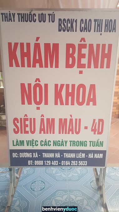 Phòng Khám Siêu Âm bác sỹ Cao Thị Hoa Thanh Liêm Hà Nam