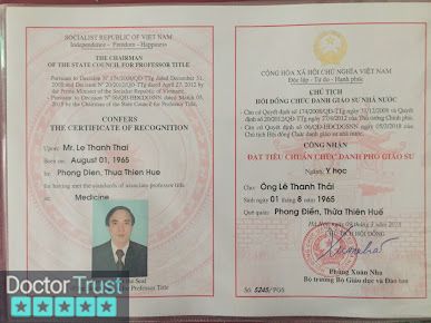 Phòng khám Tai Mũi Họng PGS-TS-BS Lê Thanh Thái Huế Thừa Thiên Huế