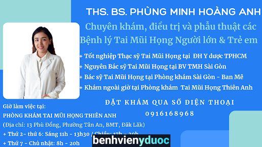 Phòng Khám Tai Mũi Họng Thiên Anh Buôn Ma Thuột Đắk Lắk