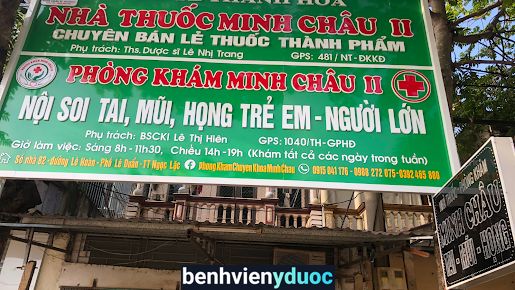 Phòng Khám Tai Mũi Họng Trẻ Em và Người Lớn - Phòng Khám Minh Châu 2 Ngọc Lặc Thanh Hóa