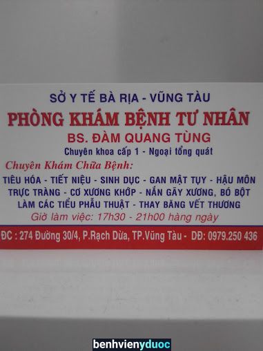 Phòng khám tư nhân Bs Đàm Quang Tùng Vũng Tàu Bà Rịa - Vũng Tàu