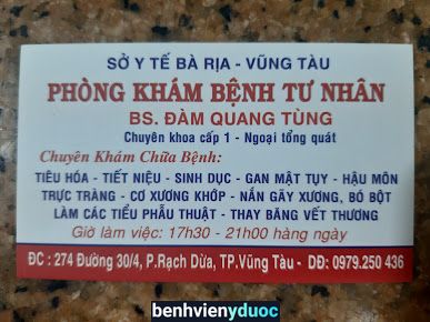 Phòng khám tư nhân Bs Đàm Quang Tùng Vũng Tàu Bà Rịa - Vũng Tàu