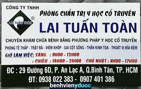 Phòng Khám Y Học Cổ Truyền Lai Tuấn Toàn Bình Tân Hồ Chí Minh