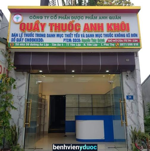 Quầy thuốc ANH KHÔI Yên Lập Phú Thọ