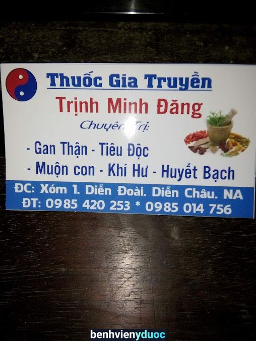 Thuốc gia truyền Trịnh Minh Đăng Diễn Châu Nghệ An